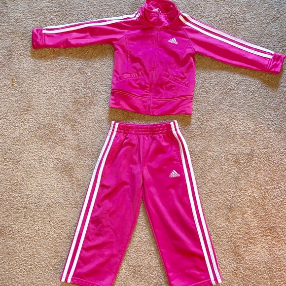 pink adidas toddler tracksuit